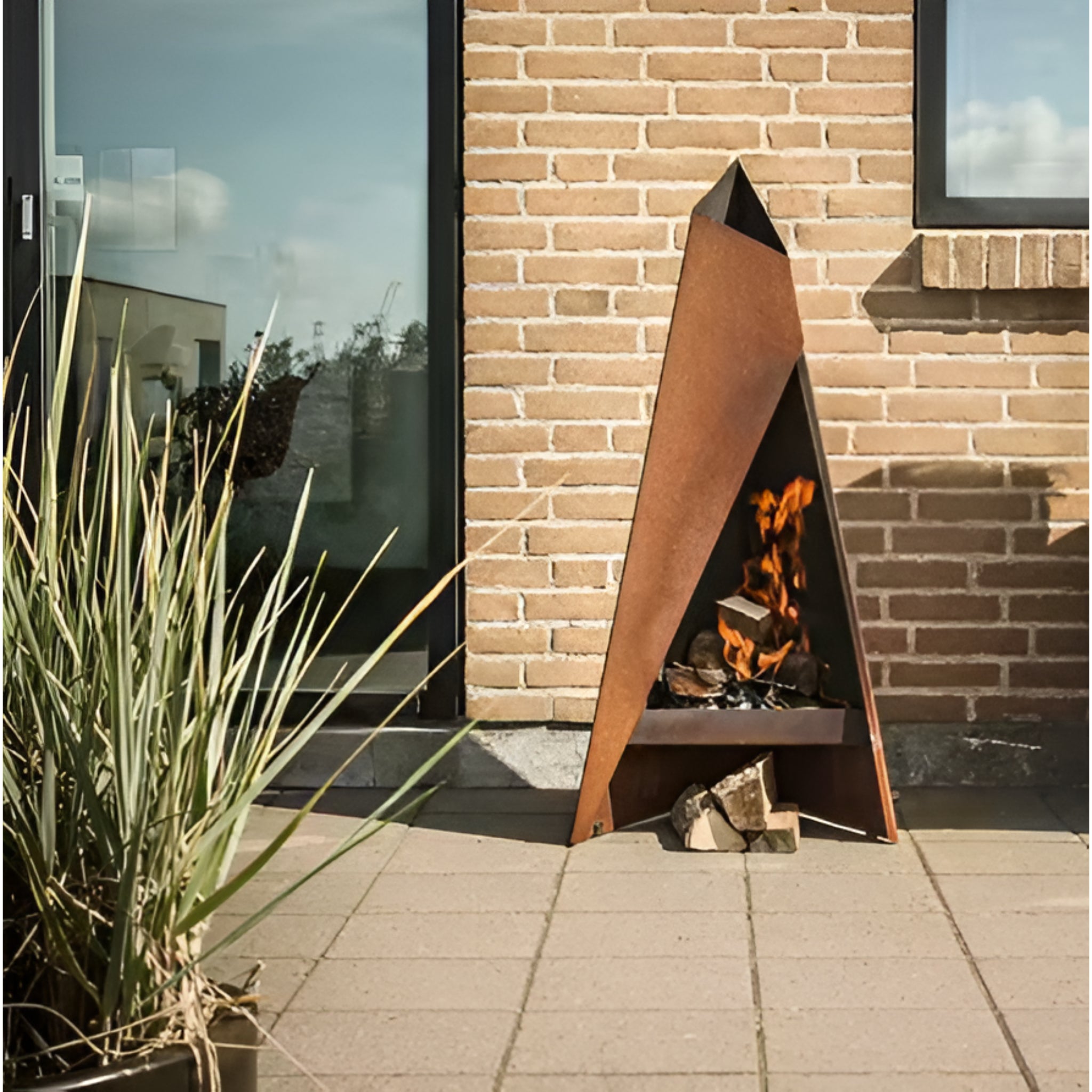 AurumHearth Apex Corten Fireplace